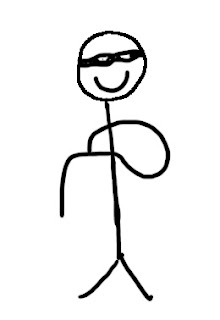 stick figure wearing mask