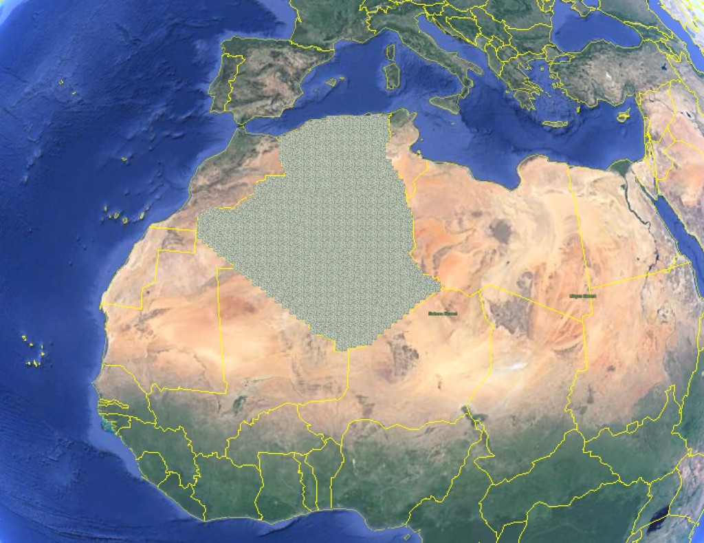 Algeria covered in $1 Bills