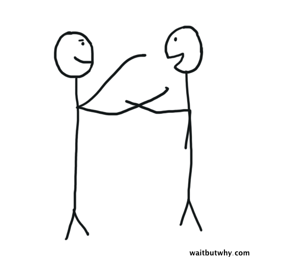 Handshake-Hug Mixup